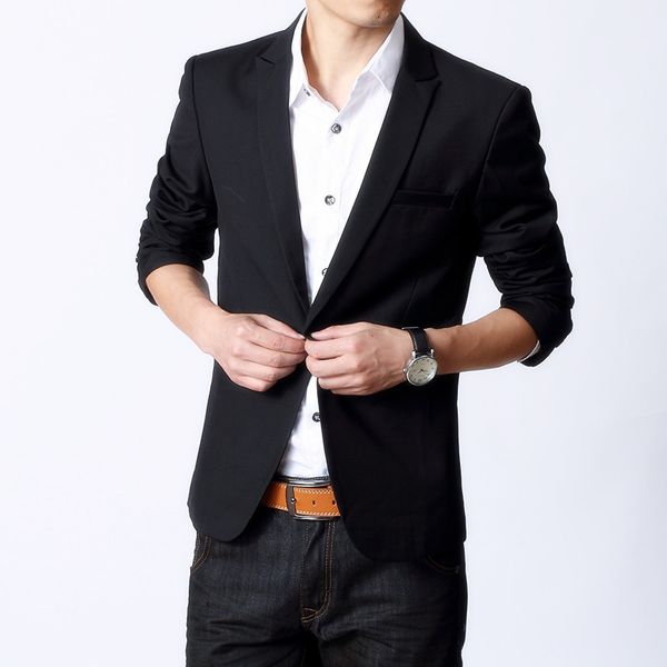 

sale brand clothes new autumn business affairs temperament casual fshion single breasted men black slim coat jacket, White;black