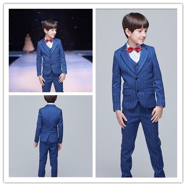 2018 New Design Boy Poliestere Indossare 3 pezzi Bambini Matrimonio Abiti da sposo Ragazzi Matrimonio formale / Smoking di compleanno Custom Made