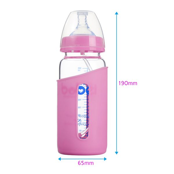 2020 300ml Newborn Feeding Bottle With Silicone Cover Anti Hot