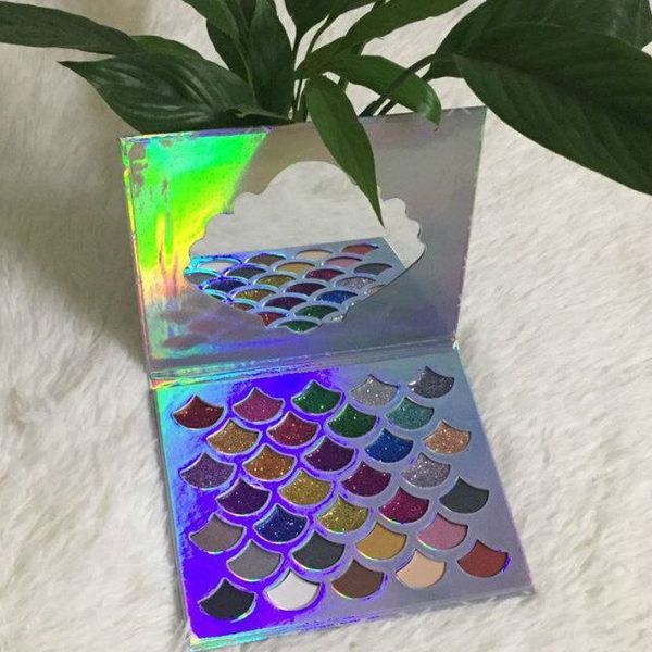 

2018 cleof cosmetics the mermaid glitter prism palette 32 colors eye shadow easy to wear and long-lasting dhl ing