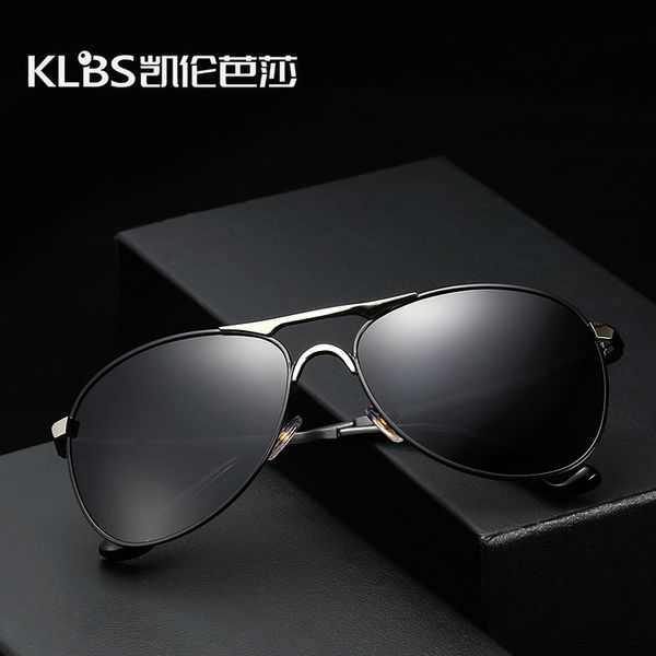 

новая мода поляризованные солнцезащитные очки складной солнцезащитные очки металлические поляризованные мужские вождения очки, White;black