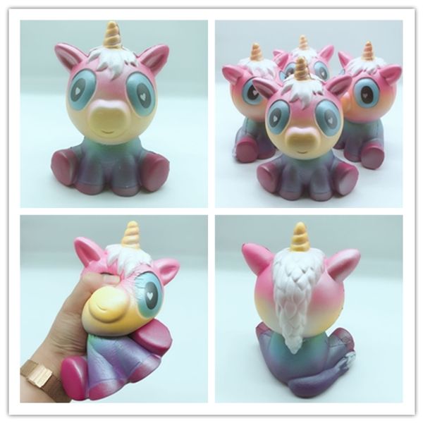 

squishy unicorns 15*12*8cm jumbo slow rising soft horse oversize phone squeeze toys pendant anti stress kid cartoon toy decompression toy