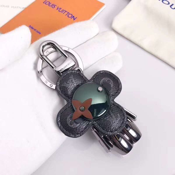 

fashion cute robot flower keyring designer keychain stainless steel robot leather accessory car keychains for gifts with box, Slivery;golden