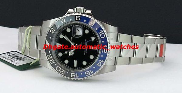 

Luxury Watches Steel Bracelet II Black & Blue Ceramic Bezel 116710 NEVER WORN WATCH CHEST 40mm Automatic Fashion Men's Watch