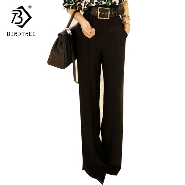 

plus size s-2xl women's pants 2017 new female wide leg office pants high waist lady straight loose black trousers b7n907a, Black;white