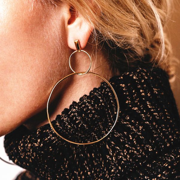 

women minimalist punk circle earring brincos geometric bijoux pendientes mujer 2017 one direction e0214, Golden;silver