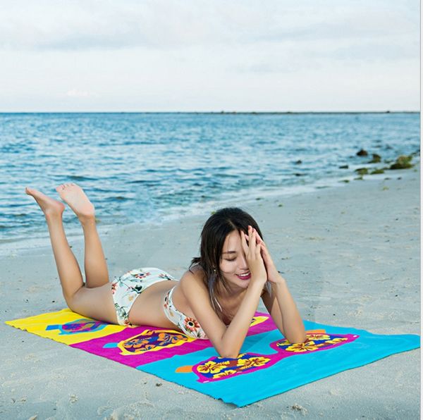 Asciugamano per il corpo Tessuto in microfibra stile carino Asciugamano da spiaggia Dolphin Asciugamano da bagno ad asciugatura rapida Fitness Beach Swim Camping 70x145cm stili multipli .