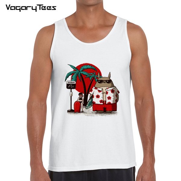 

totoro vests spring basic solid clothes tank men designs comical original totoro beach top, White;black