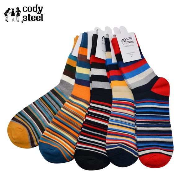 

cody steel man cotton socks breathable comfortable men tube socks fashion colorful stripe male casual 5pairs(fit 39-43, Black