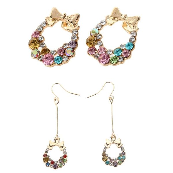 

2017 summer new bowknot vintage delicate flower earrings for women fashion jewelry, Golden