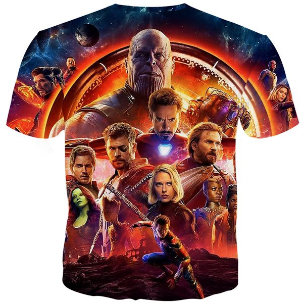 

новые 3d футболки мужчины женщины ironman танос 3d full печати с коротким рукавом аниме футболки топы streetwears u811, White;black
