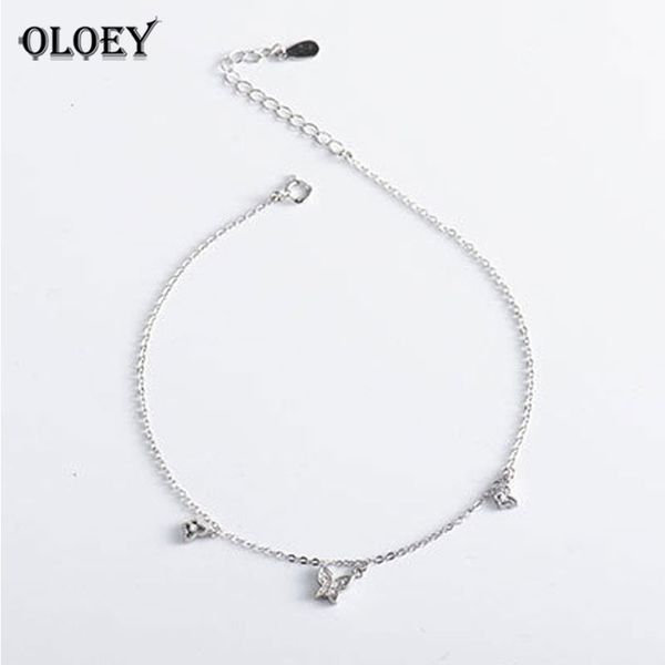 

oloey delicate three butterfly charm anklet 925 sterling silver leg bracelet women girl lover barefoot foot chain jewelry yma024, Red;blue