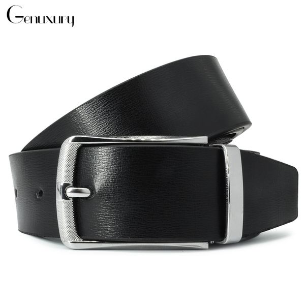 

genuxury men belt cowhide pin buckle belts for men luxury designer cowhide leather casual man's belts, Black;brown