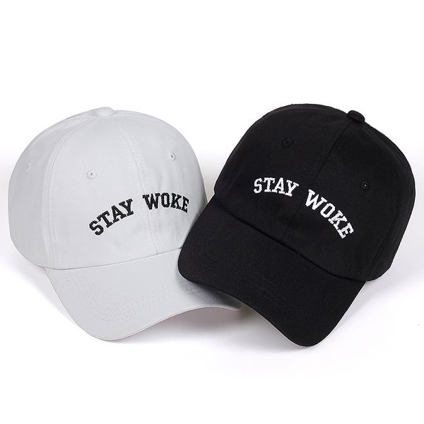 

brand stay woke letter snapback cap 100% cotton baseball cap for men women hip hop dad hat bone garros, Blue;gray