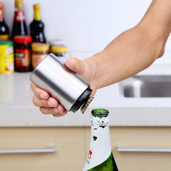 

stainless steel beer wine opener automatic bottle openers beer soda cap wine bottle opener kitchen bar tools accessories