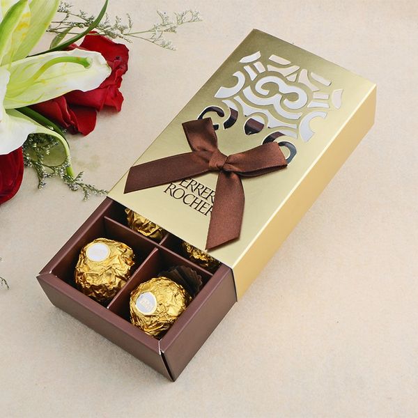 

ferrero rocher boxes wedding favors sweet gifts bags party supplies baby shower ferrero chocolate candy box 6 hole gold with bow