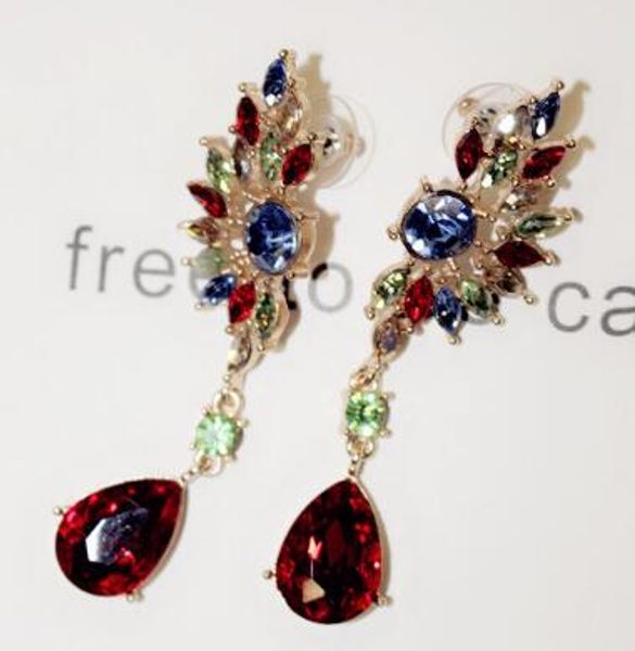 

new style he wings of european and american alloy jewelry are full of diamond earrings and studs, Silver