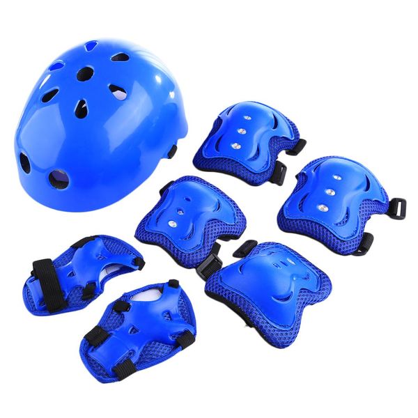 

7pcs/set protective gear set kids knee elbow pads wrist protector protection child helmet for scooter cycling roller skate