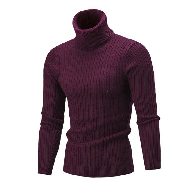 

Classic Mens Casual Sweaters 5 Colors Ribbed Turtle Neck Pullovers Long Sleeve Solid Sweater for Autumn and Winter