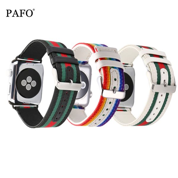 

2018 band for apple watch series 4 3 2 1 woven nylon band fabric-like feel strap for iWatch new pride edition classic buckle