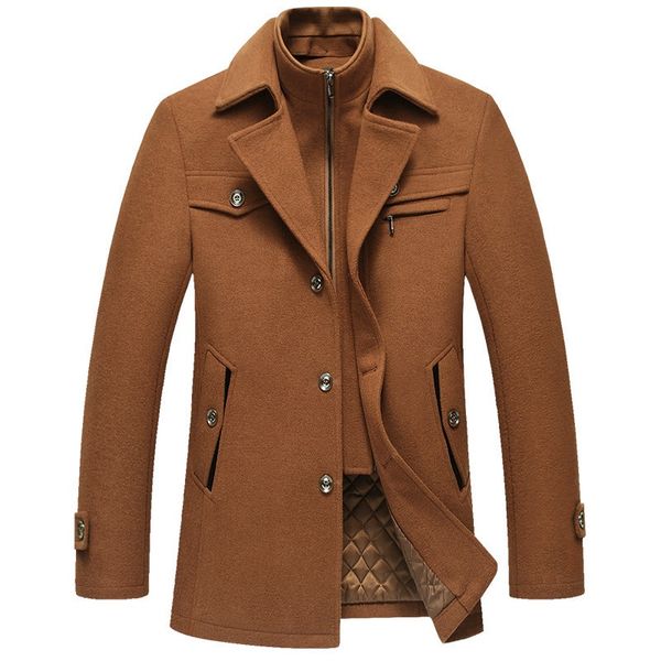 

2018 men's new wool & mixed men's wool coat m-4xl autumn/winter coat windbreaker, Black