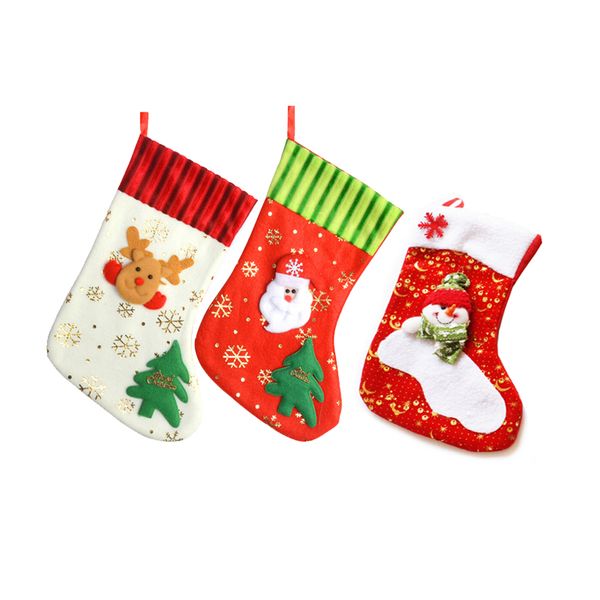 

whism christmas stocking sock gift bag kids candy bags plaid santa claus xmas noel decoration bauble christmas tree ornaments