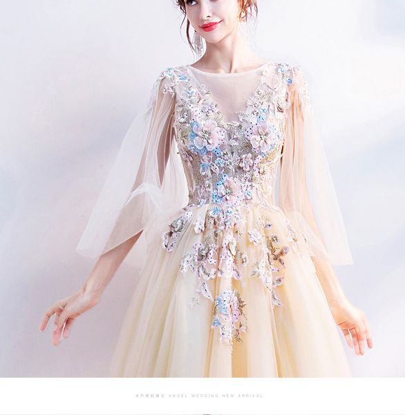 3d Flower Decoration Quinceanera Dresses Appliques Tulle Floor