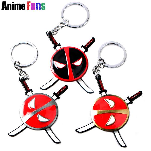 

movie deadpool 2 keychain rotatable pendant superhero keyring key holder charm cosplay jewelry chaveiro birthday gift souvenir, Silver