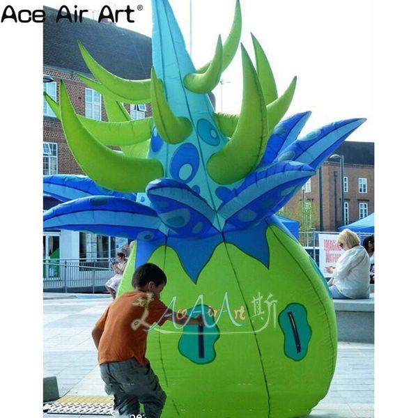 3MH ou modelo de frutas de dragão inflável de várias cores personalizado com cabeça de orifício pode ser perfurado para entretenimento de atividades e decoração de jardim