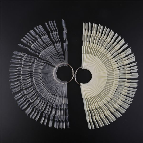 

false nail tips fan fake nail art tips polish uv gel sticker decoration display stick salon tool 150 tips/pack clear natural, Red;gold