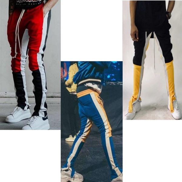 

2018new colour fear of god fifth collection track pants calabasas side zipper casual sweatpants men hiphop joggers pants., Black