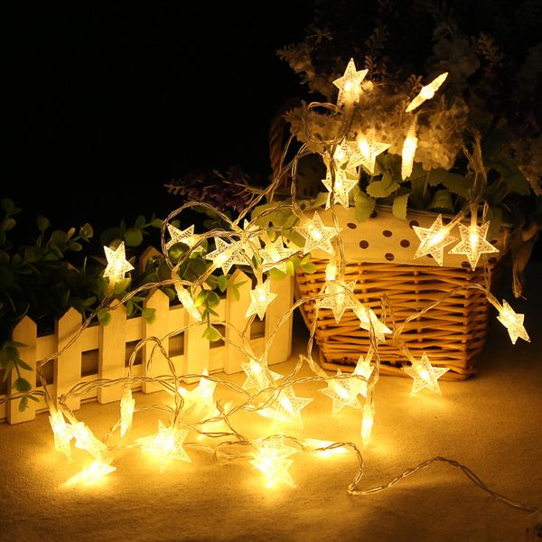 3m Star Fairy Lights Battery Operated Led Outdoor Indoor String Garland For Tree Garden Bedroom Home Decoration