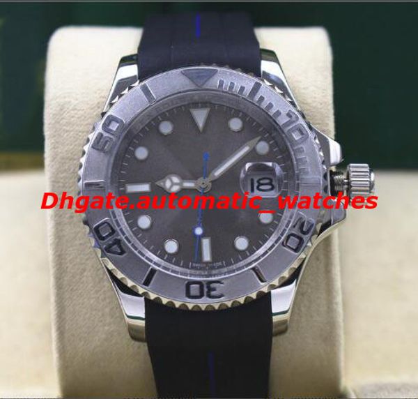 

3 style luxury wristwatch 116622 steel platinum blue dial complete 40mm rubber bracelet mechanical men watches, Slivery;brown