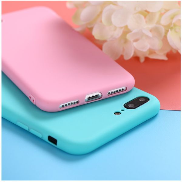 

2018 for iphone 6 case simple solid color ultrathin soft tpu cases cute candy color phone case back cover