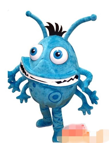 

custom blue monster mascot costume size ing, Red;yellow