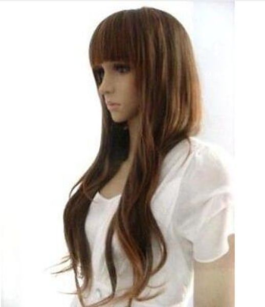

fixsf31 fine long healthy brown wig hair wigs for women, Black;brown