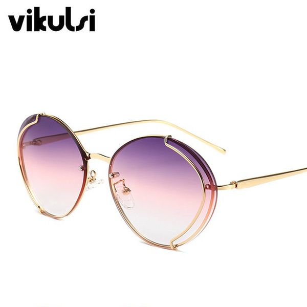 

round sunglasses oversized hollow metal frame women men brand designer luxury 2018 new fashion trendy sun glasses uv400, White;black