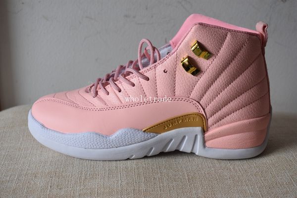 

Free Shipping GS 12 Pink Lemonade Shoes Womens Girls XII 12s Vivid Pink Valentines Day Basketball Shoes Size US 5.5-8.5