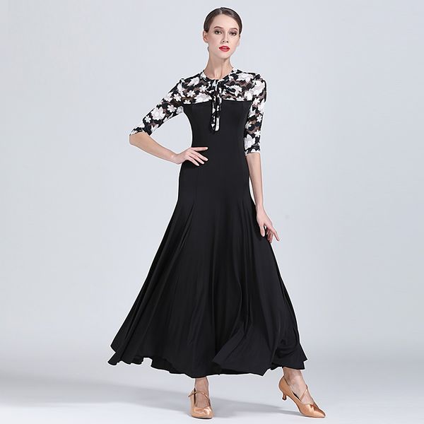 

ballroom dance dresses practise dance competition dresses modern waltz tango smooth ballroom costumes for women flamenco, Black;red
