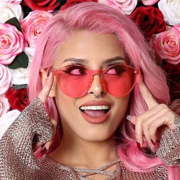 

clear cateye sunglasses for women popular yellow tinted color lens vintage plastic cat eye sun glasses rimless female red sunglasses, White;black