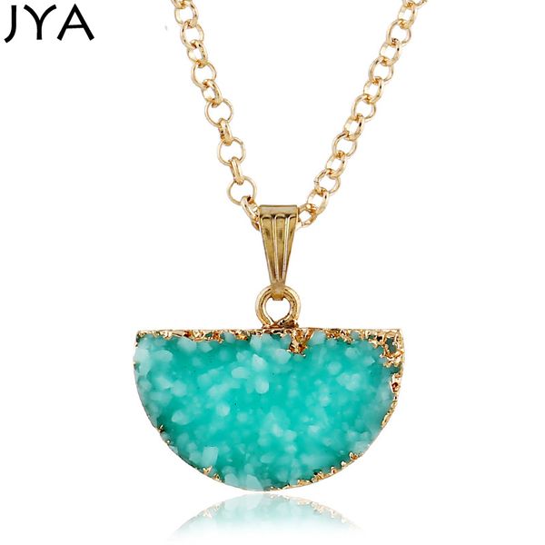 

jya stone crystal necklace new fashion sector colorful crystal pendant necklace for women mature grace jewelry accessories red, Silver