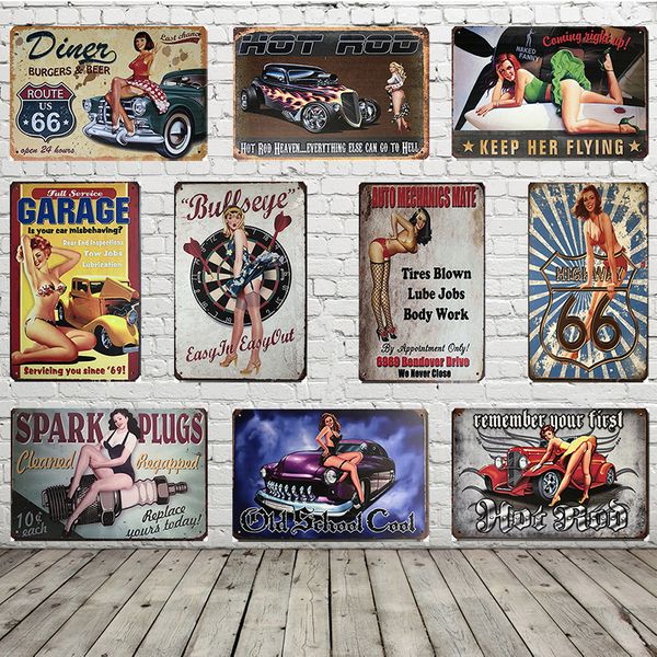 

Garage Man Cave Bikini Girls Vintage Poster Metal Tin Signs 20X30CM Iron Plate Wall Decor Plaque Club Home Bar Shop Wall Picture Y18102409