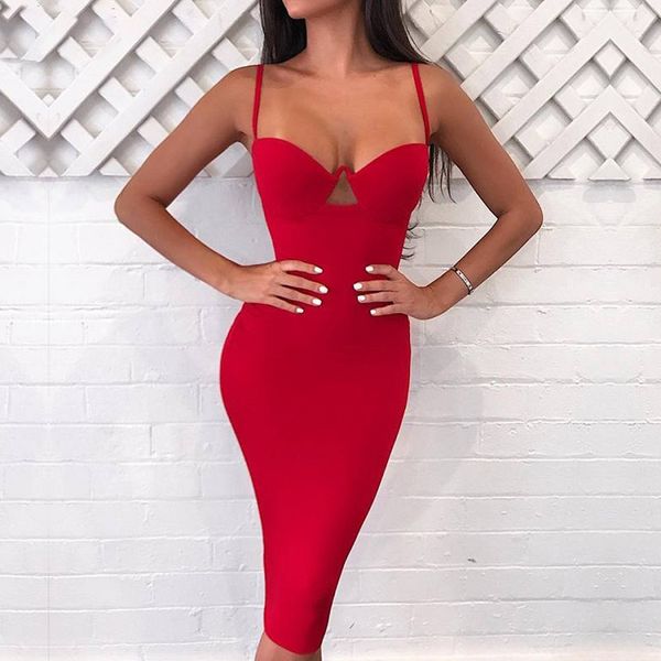 

party dresses winter women spaghetti strap bandage dress 2021 runway sleeveless female celebrity club bodycon long clothing, White;black