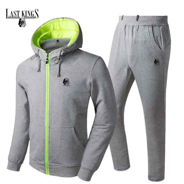 

u52007 fashion style lask king tracksuits men's sweat suit outdoor hip hop clothing casual sportswear,ing, Gray