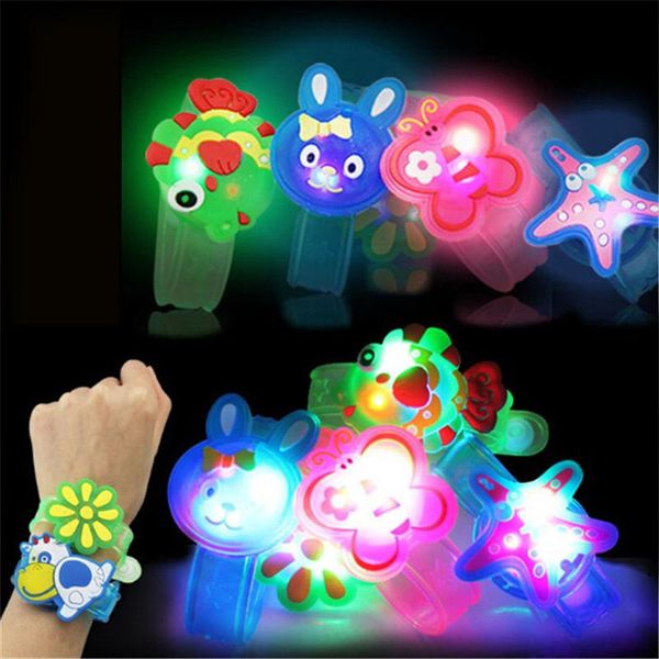 

cartoon led night light bracelets xmas party decoration colorful led watch toy boys girls flash wrist band glow luminous bracelets