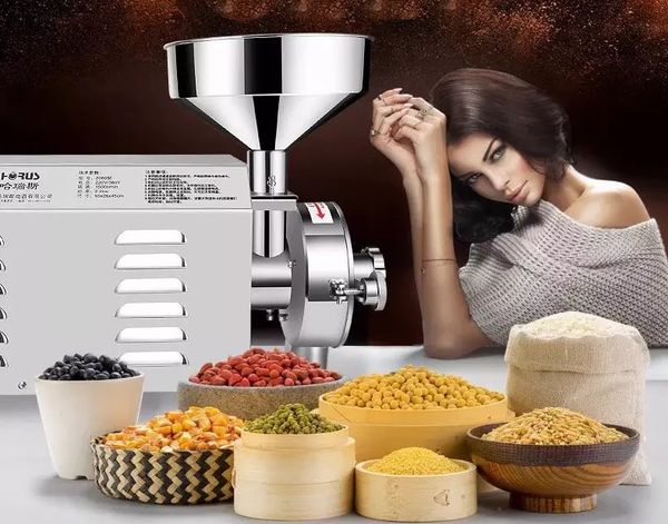 

110v 220v 2200w commercial grain mill chilli powder machine prices sesame chilli grinding machine stainless steel spice herb grinder llfa