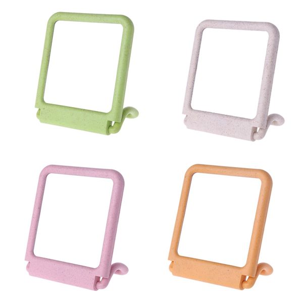 

single side practical stand table makeup mirror hanging wheat fiber mirrors 4 color