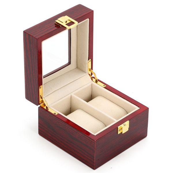

2 grids display watch box red piano paint watch storage boxes fashion mdf gift brand box for luxury men's d014, Black;blue