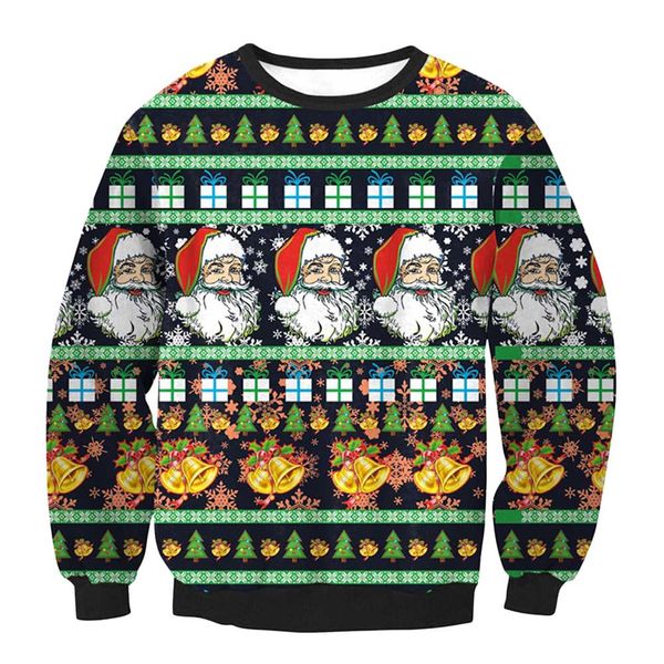 

new arrival merry christmas fashion men/women funny 3d printed sweatshirt style fashion casual sweatshirt b301, Black