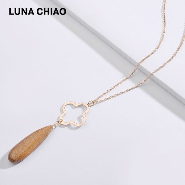 

chiao 2018 fall new arrival water drop natural white marble labradorite stone long pendant necklace for women, Silver